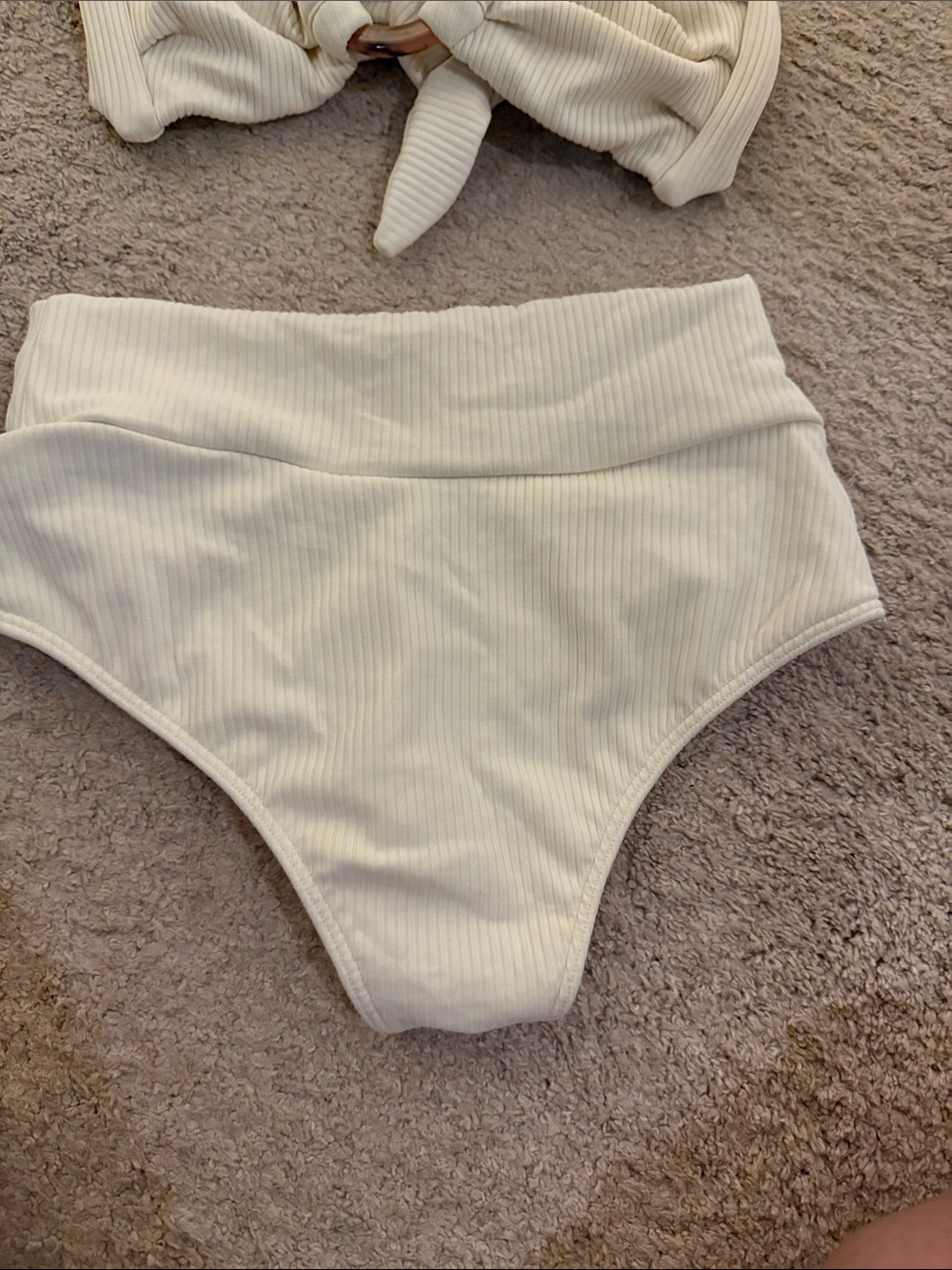 Montce size small Cream Ribbed High-Waist Bikini Set - Picture 4 of 5